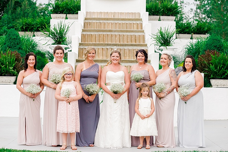bride, bridesmaids, flower girls