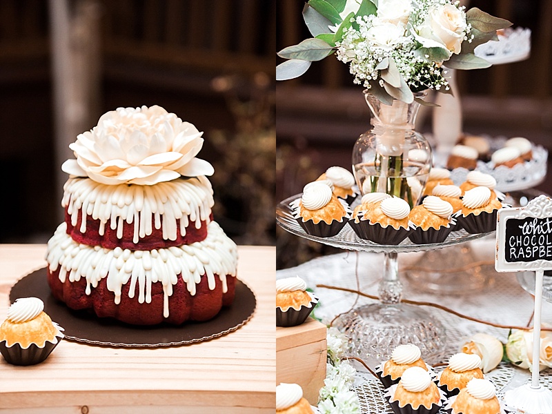 New Kent Winery Wedding Reception, Cake, Cupcakes
