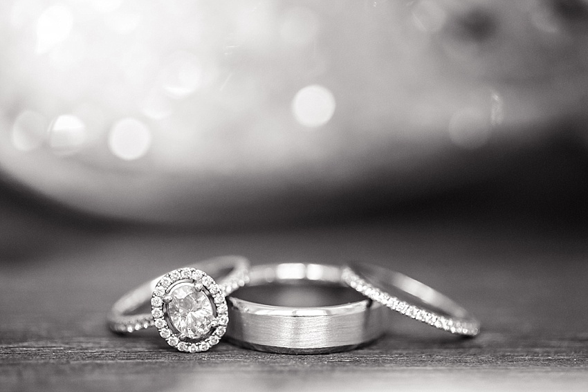 engagement ring, wedding bands